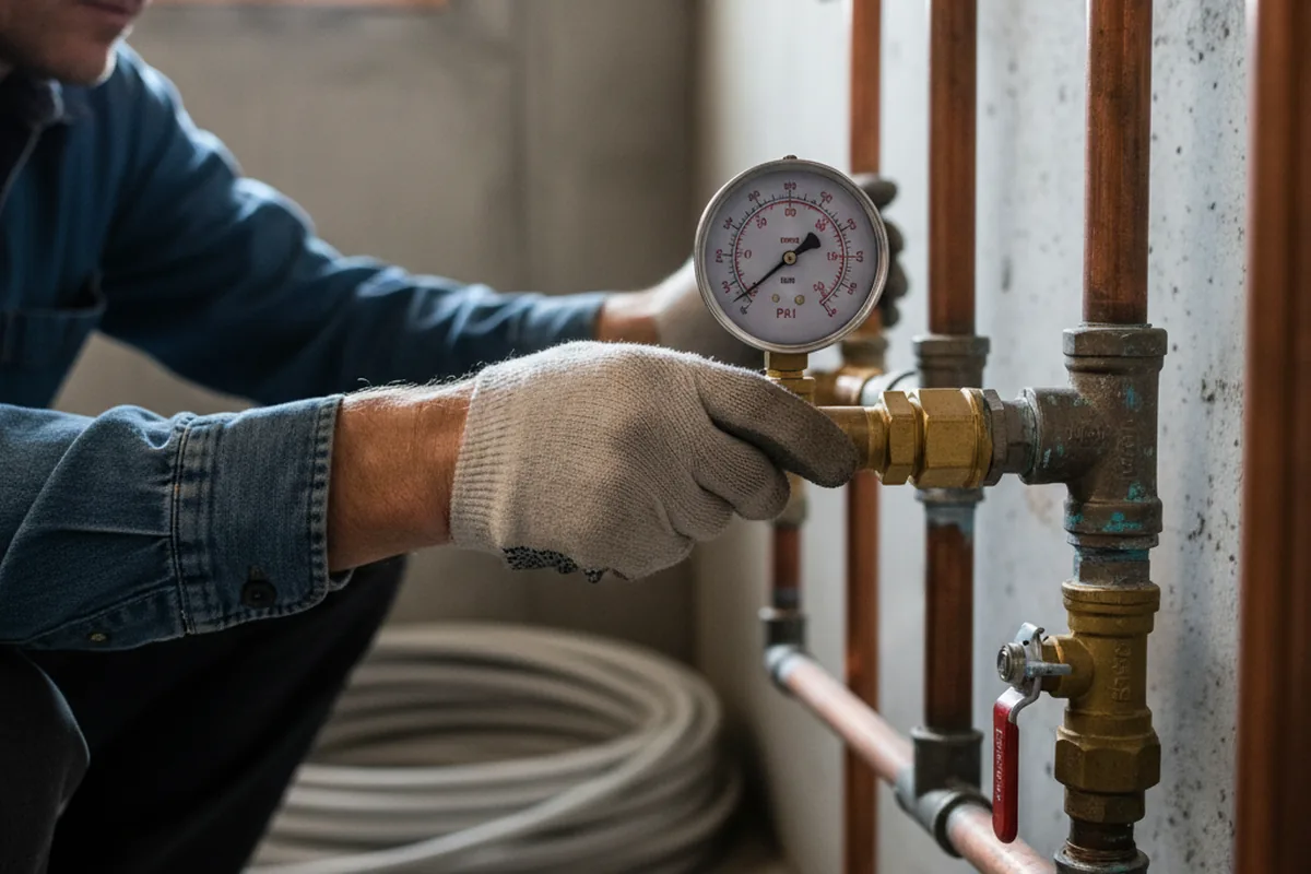 Pressure testing a repaired line during Water Line Repair in Felda